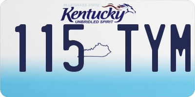 KY license plate 115TYM