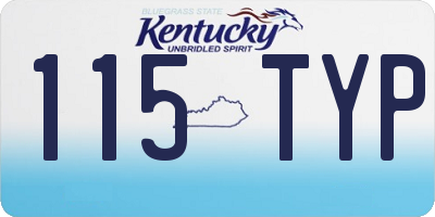 KY license plate 115TYP