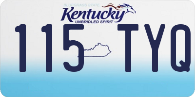 KY license plate 115TYQ