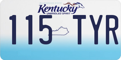 KY license plate 115TYR