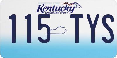 KY license plate 115TYS