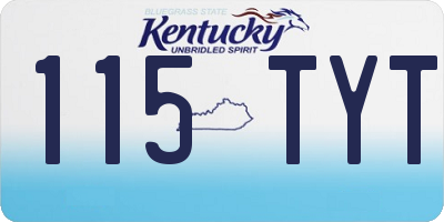 KY license plate 115TYT