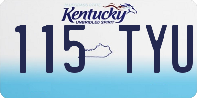 KY license plate 115TYU