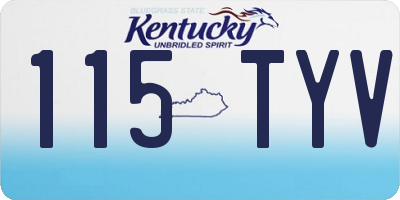 KY license plate 115TYV