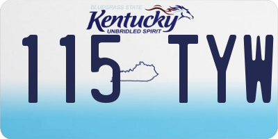 KY license plate 115TYW