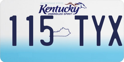 KY license plate 115TYX
