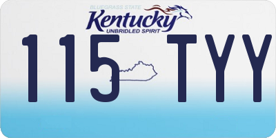KY license plate 115TYY