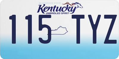 KY license plate 115TYZ