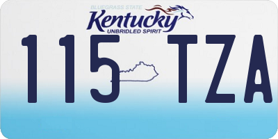 KY license plate 115TZA