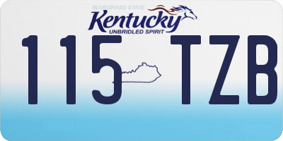 KY license plate 115TZB