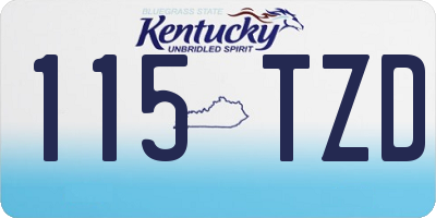 KY license plate 115TZD