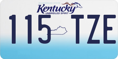 KY license plate 115TZE