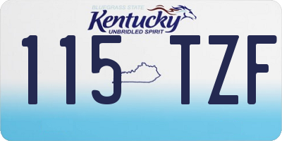 KY license plate 115TZF