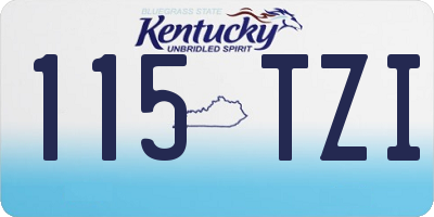 KY license plate 115TZI