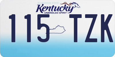 KY license plate 115TZK