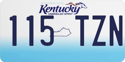 KY license plate 115TZN