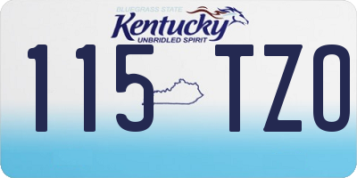 KY license plate 115TZO