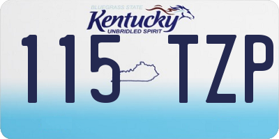 KY license plate 115TZP