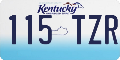 KY license plate 115TZR