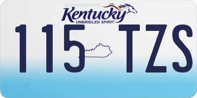 KY license plate 115TZS