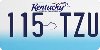 KY license plate 115TZU