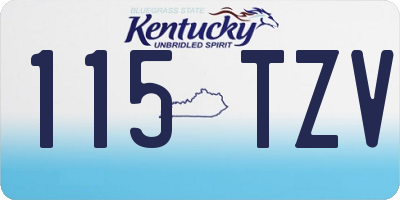 KY license plate 115TZV