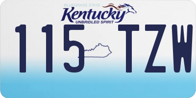 KY license plate 115TZW