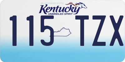 KY license plate 115TZX