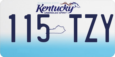 KY license plate 115TZY