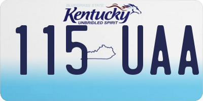 KY license plate 115UAA