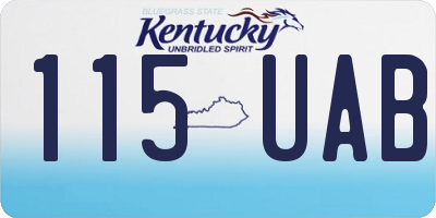 KY license plate 115UAB