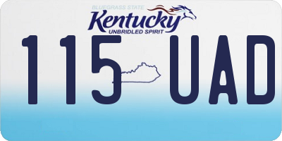 KY license plate 115UAD