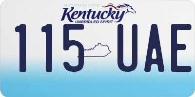 KY license plate 115UAE