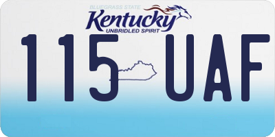KY license plate 115UAF