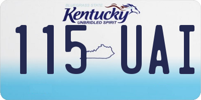 KY license plate 115UAI