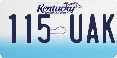 KY license plate 115UAK