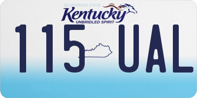 KY license plate 115UAL