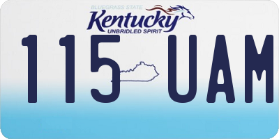 KY license plate 115UAM