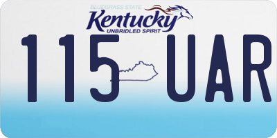 KY license plate 115UAR