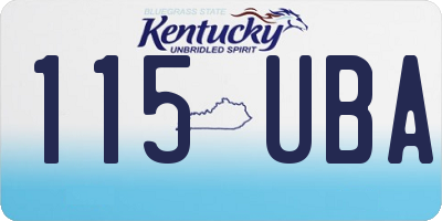 KY license plate 115UBA