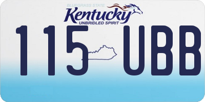 KY license plate 115UBB