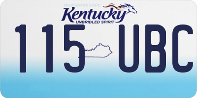 KY license plate 115UBC