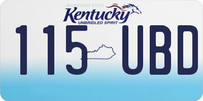 KY license plate 115UBD