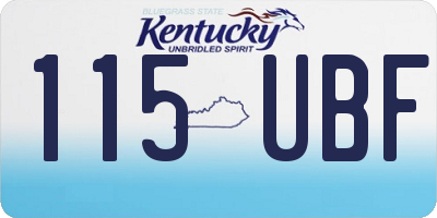 KY license plate 115UBF