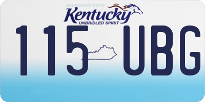 KY license plate 115UBG