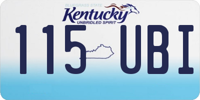 KY license plate 115UBI