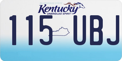 KY license plate 115UBJ