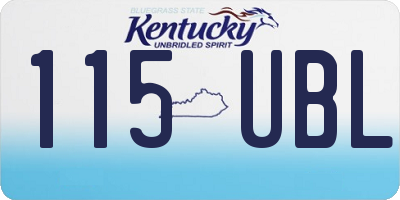 KY license plate 115UBL