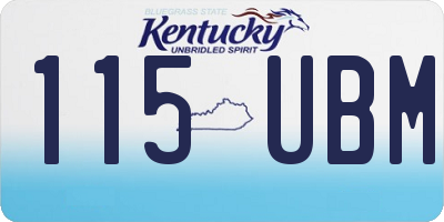 KY license plate 115UBM