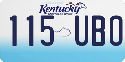 KY license plate 115UBO